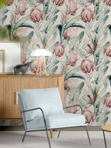 1roll Self-Adhesive Waterproof PVC Wall Paper, Modern Floral Pattern Wall Adhesive Roll For Home Easter - Multicolor - View 5