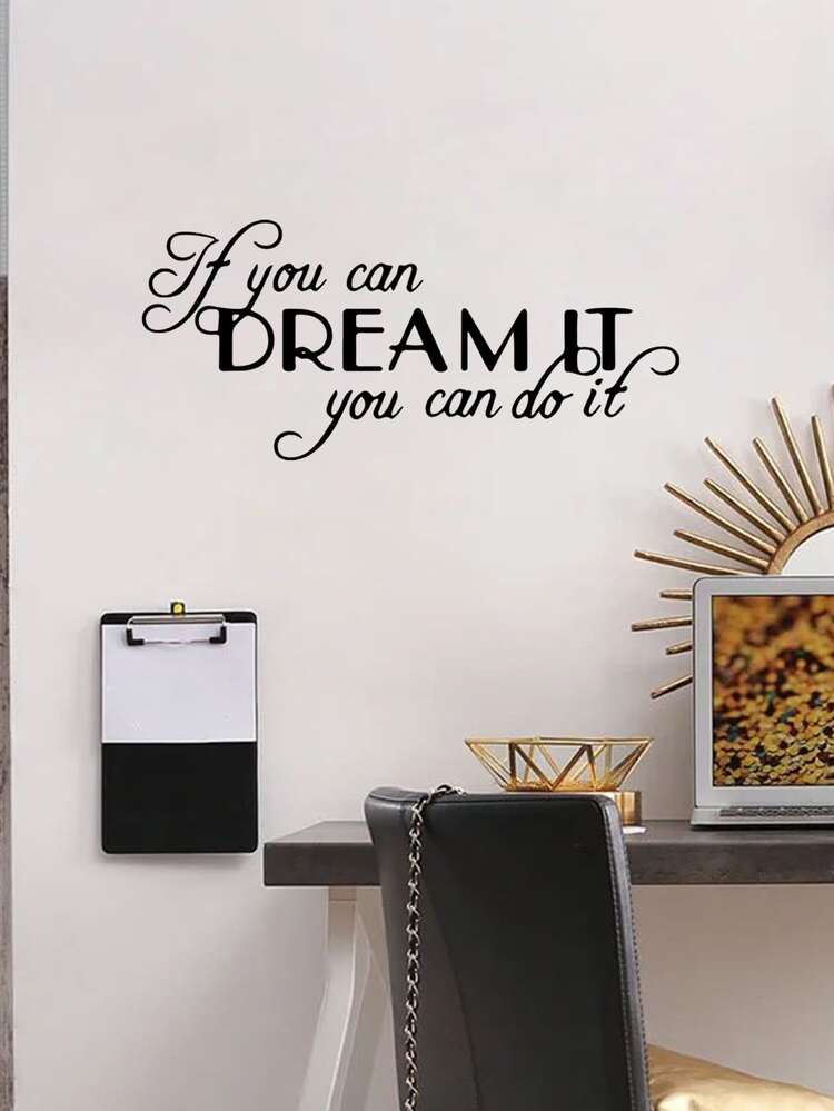 מדבקת קיר PVC 1 יחידה, מדבקות קיר גרפיות בסיסמא מודרנית לבית - שחור - ראה 5