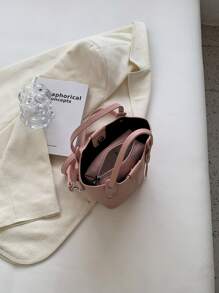 女士迷你粉色手提包、托特包、水桶包 - 粉色 - 查看 10