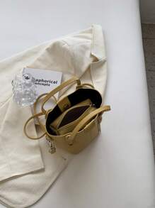 Mini Yellow Tote Bag For Women, Lightweight Handbag With Cosmetic Pouch, Suitable For Daily Commute To Carry Wallet, Phone And More - Yellow - View 8