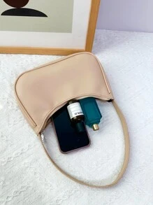 小流浪包卡其色極簡適用於日常 - 杏色 - 查看 4