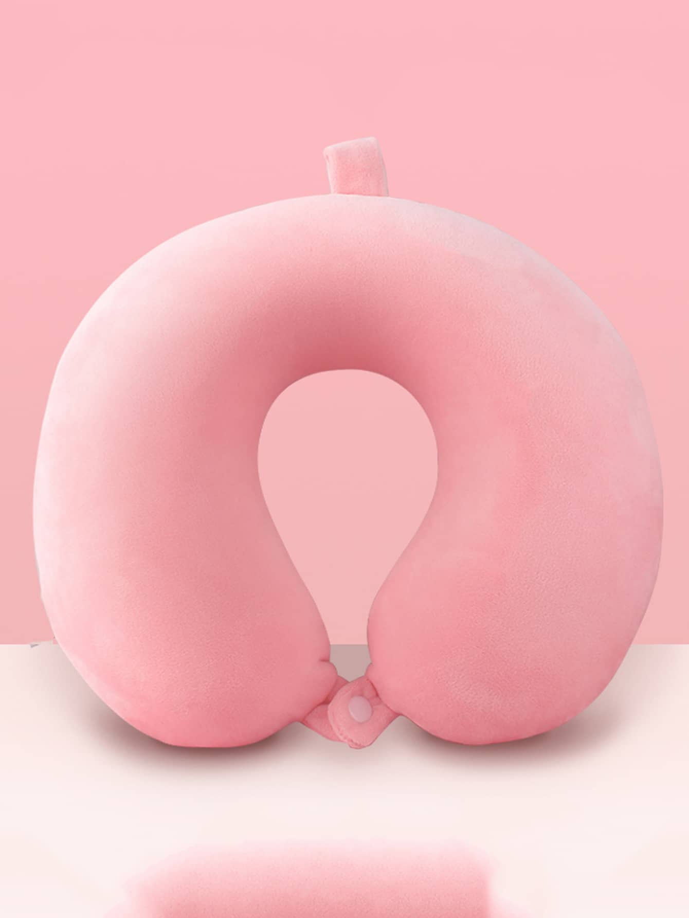 1pc Random Color Neck Pillow, Cervical Pillow For Nap, Travel Portable U-Shaped Pillow - Dusty Pink - View 1