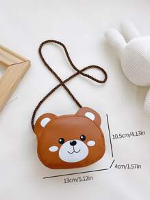 Cartoon Bear Design Novelty Bag Cute PU - Brown - View 5