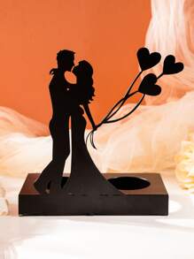 1pc Iron Candle Holder, Creative Figure Decor Candle Stand For Home - Black - View 5