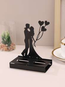 1pc Iron Candle Holder, Creative Figure Decor Candle Stand For Home - Black - View 6