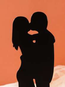 Candelabro de hierro de 1 pieza, soporte de vela de decoración de figura creativa para el hogar - Negro - Ver 6