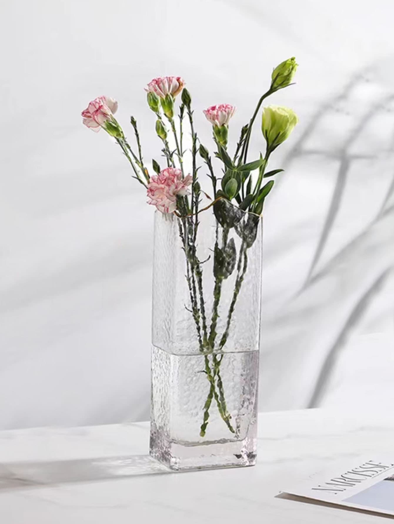 Florero de cristal de 1 pieza, jarrón transparente nórdico para flores - transparente - Ver 1