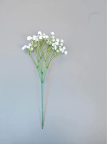 1 pieza de tallo de flor artificial de plástico, palo de flor artificial de diseño floral creativo para el hogar - Blanco - Ver 4