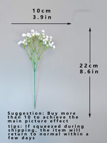 1 pieza de tallo de flor artificial de plástico, palo de flor artificial de diseño floral creativo para el hogar - Blanco - Ver 5