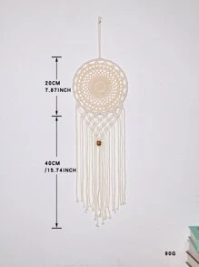 1PC Gancho de corda feito à mão Renda Dream Catcher Decoração de parede, Decoração para casa, Decoração de quarto, Decoração de parede - Bege - Ver 5
