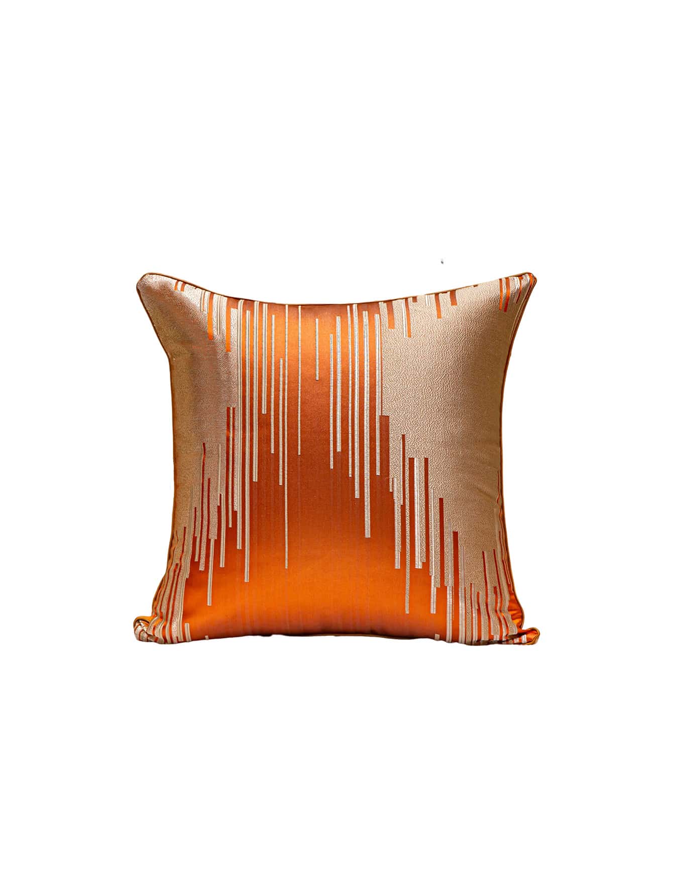 1 funda de cojín de dos tonos, funda de almohada decorativa con bordado modernista para el hogar - Naranja - Ver 1