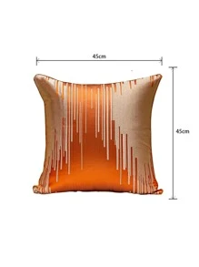 1 funda de cojín de dos tonos, funda de almohada decorativa con bordado modernista para el hogar - Naranja - Ver 2