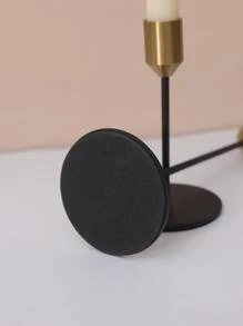 3pcs/set Iron Candle Holder, Minimalist Two Tone Candle Stand For Home - Multicolor - View 4