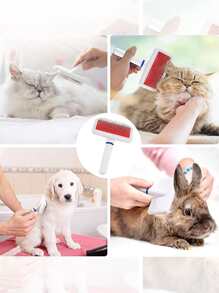 1入組雙色寵物脫毛劑梳子