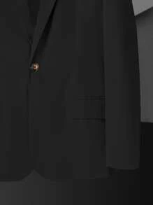 Manfinity AFTRDRK Men Single Button Blazer & Suit Trousers - Black - View 5