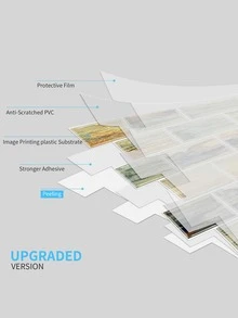 2 piezas/set pegatina de cocina de PVC, patrón de paisaje creativo pegatina de renovación de pared impermeable para cocina - Multicolor - Ver 4
