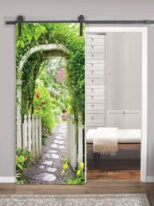 1 PVC Miếng Dán Cửa Sáng Tạo Hoa Văn Phong Cảnh Trang Trí Cửa Tự Dán Miếng Dán Kính Cường Lực Cho Gia Đình - Nhiều màu - Xem 2