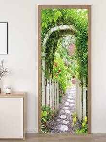 1 PVC Miếng Dán Cửa Sáng Tạo Hoa Văn Phong Cảnh Trang Trí Cửa Tự Dán Miếng Dán Kính Cường Lực Cho Gia Đình - Nhiều màu - Xem 3