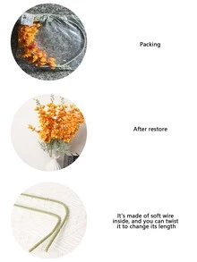 1pc Polyester Artificial Flower Stem, Creative Floral Design Artificial Flower Stick For Home - Orange - View 6