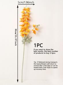 1pc Polyester Artificial Flower Stem, Creative Floral Design Artificial Flower Stick For Home - Orange - View 3
