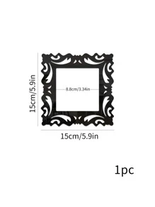 1pc Mirror Wall Switch Sticker, Wall Decor, Minimalist Black,Stickers,Wall Decal, Vinyl Decal For Home Decorations,Spring Decoration Items Refresh Your Home,Rama Decoration Stickers Gifts Birthday Graduation - Black - View 2