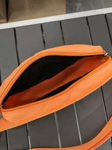 字母圖案腰包大碼熒光橙