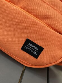 字母圖案腰包大碼熒光橙