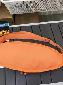 字母圖案腰包大碼熒光橙