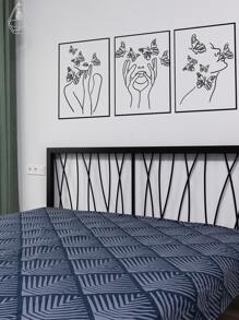 3pcs/Set PVC Wall Sticker, Creative Figure & Butterfly Pattern Sticker For Home, Stickers, Wall Decal, Vinyl Decal For Home Decorations, Spring Decoration Items Refresh Your Home, Rama Decoration Stickers Gifts Birthday Graduation Back To School Room Decor School Supplies - Black - View 4