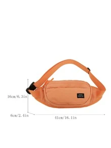 字母圖案腰包大碼熒光橙