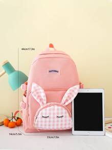 4pcs Bag Set Backpack Tote Crossbody Bag Pencil Case For School - Multicolor - View 3