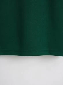 SHEIN EZwear Áo thun nữ Lá thư Giải trí - Màu xanh lá cây đậm - Xem 4