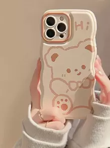 Ốp điện thoại in hình gấu hoạt hình tương thích với iPhone 15/15Pro/15Plus/15Promax - Nhiều màu - Xem 1