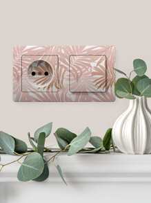 1 pieza Pegatina de interruptor PVC de interruptor moderno tropical con patrón de hoja para casa - Multicolor - Ver 1