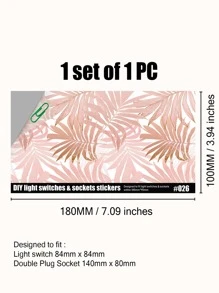 1 pieza Pegatina de interruptor PVC de interruptor moderno tropical con patrón de hoja para casa - Multicolor - Ver 4