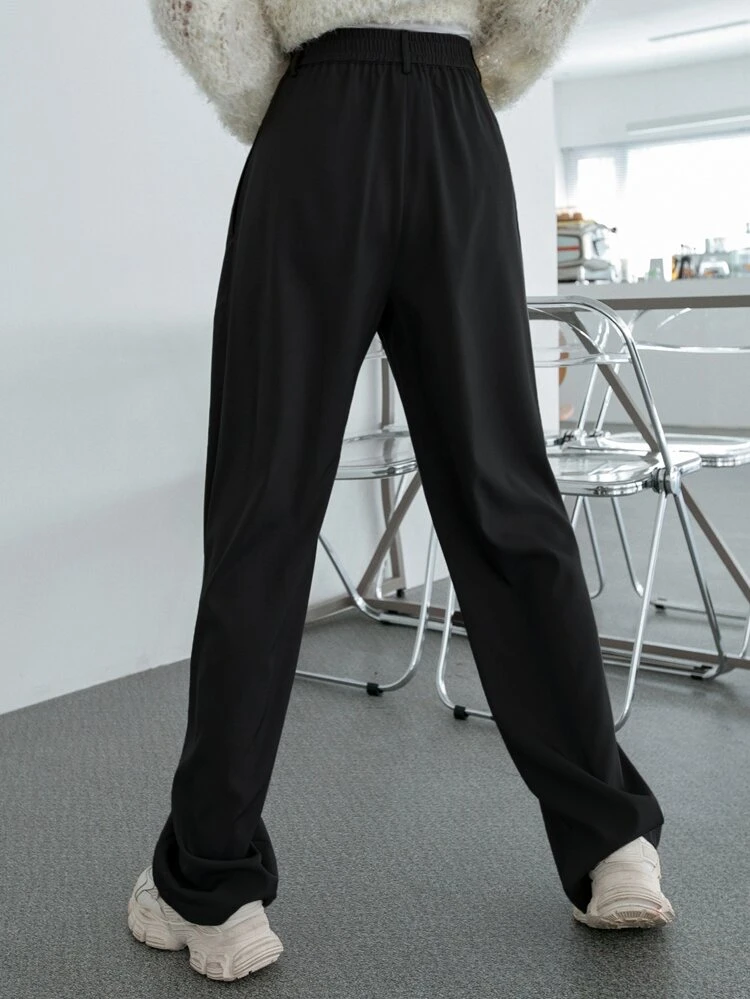 Women's Solid Straight-Leg Casual Business Pants