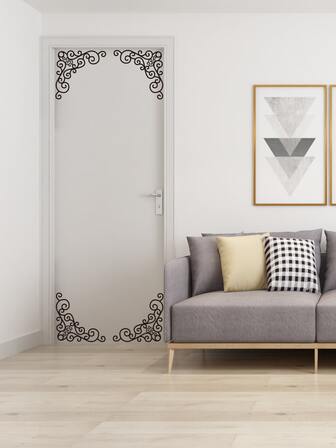 1入組PVC門現代花朵圖案門貼