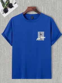 Manfinity Homme Men Slogan & Skyscrapers Print Tee