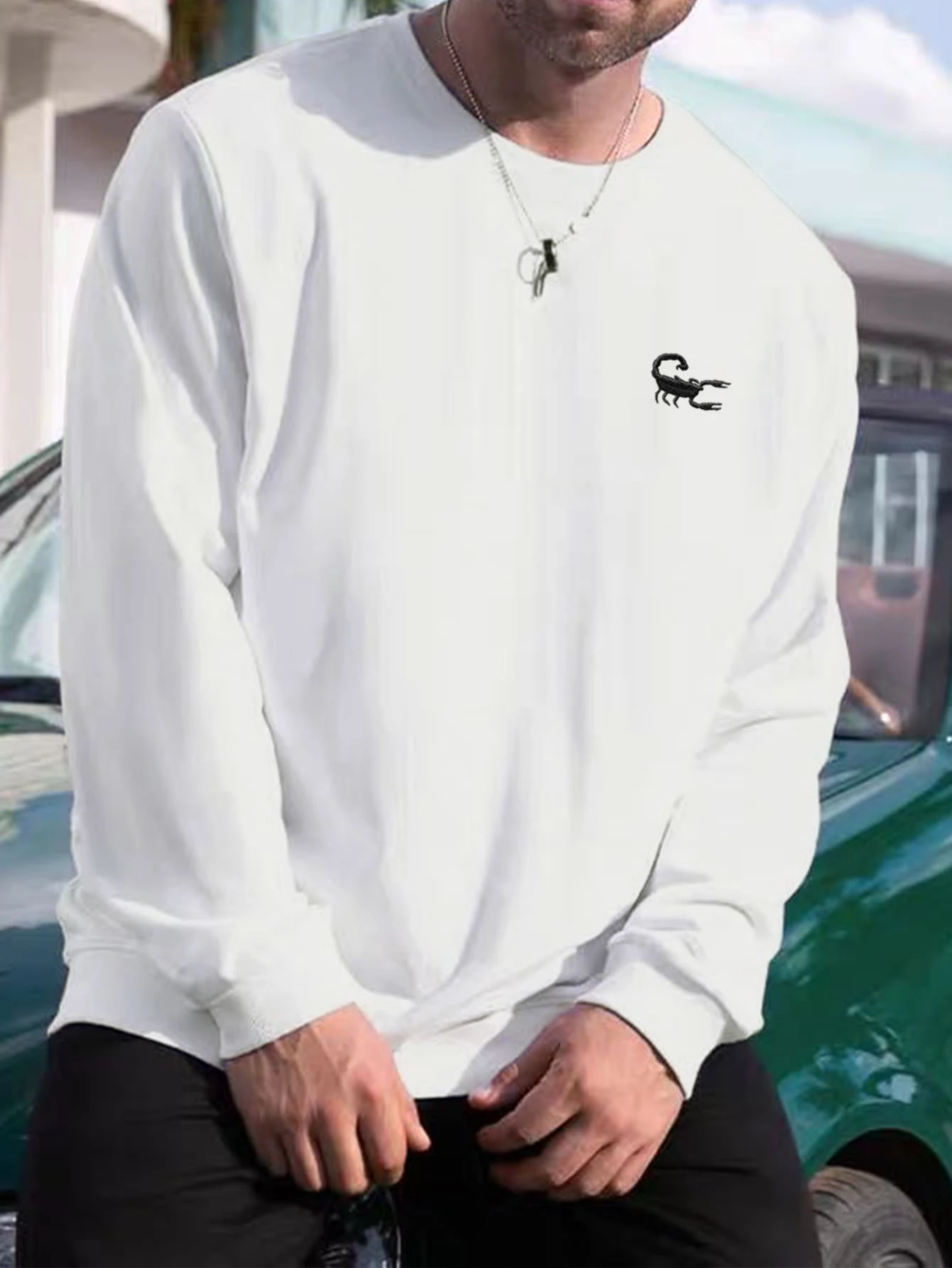 Manfinity Homme Men Animal Embroidery Sweatshirt - White - View 1