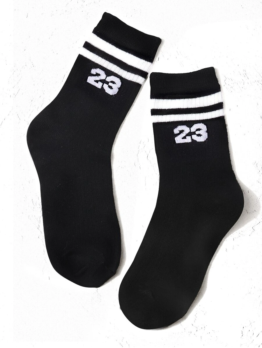 1雙幼兒兒童數字圖案休閒風格中筒襪 - 彩色 - 查看 1