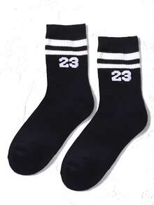 1雙幼兒兒童數字圖案休閒風格中筒襪 - 彩色 - 查看 3