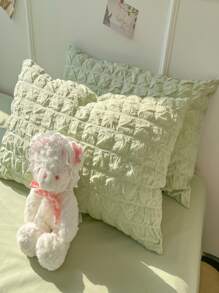 3pcs Solid Color Duvet Cover Set Without Filler, Minimalist Bedding Set For Home - Green - View 3