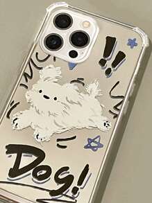 Cartoon Dog Print Mirror Phone Case Compatible With iPhone15/15Plus/15Pro/15Promax - Multicolor - View 5