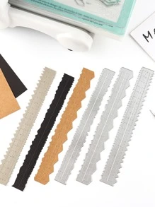 3pcs Stainless Steel Ruler Cutting Die, Paper Tearing Ruler Cutting Stencil For DIY Crafting - Silver - View 3