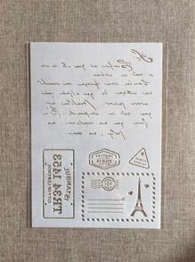 1pc White Plastic A4 Letter Stencil For Painting - White - View 3