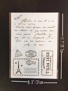 1pc White Plastic A4 Letter Stencil For Painting - White - View 2