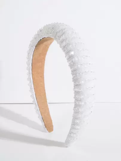 Party 1pc Women Faux Pearl & Crystal Decor Luxury Style Headband Tiaras,Hairband,Hair Hoop Headbands Hair Accessories Head Accessories