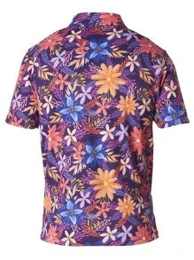 NITAGUT Áo thun có cổ Nam Nút phía trước Nhiệt đới Giải trí - Nhiều màu - Xem 2