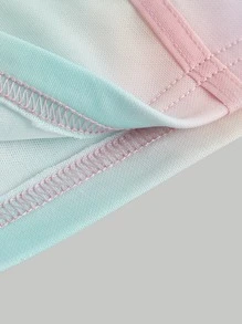 SHEIN MOD 渐变色系带肩部褶饰紧身胸衣宽肩带束身衣结构上衣