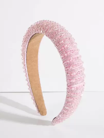 Party 1pc Pink Color Women Crystal Decor Luxury Style Headband For Hair Decoration Tiaras,Hairband,Hair Hoop Headbands Hair Accessories Head Accessories